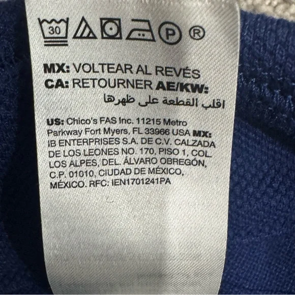 NWT $99 Chico’s Textured Wide Leg Trouser Pants 3R 16R Nocturne Navy Pull On - Picture 7 of 9